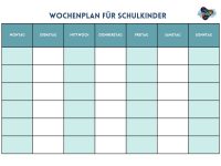 Wochenplan Schulkinder Druckvorlage